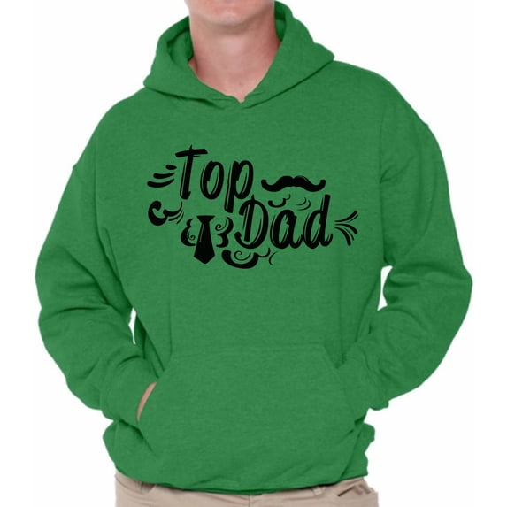 Awkward Styles Men's Top Dad Tie And Moustache Graphic Hoodie Tops Cute Father`s Day Gift