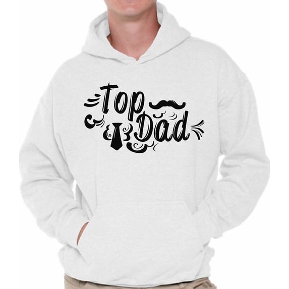Awkward Styles Men's Top Dad Tie And Moustache Graphic Hoodie Tops Cute Father`s Day Gift