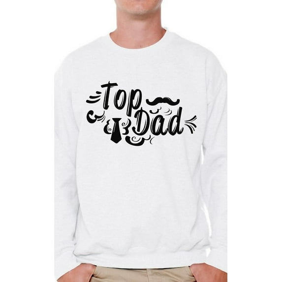 Awkward Styles Men's Top Dad Tie And Moustache Graphic Sweatshirt Tops Cute Father`s Day Gift