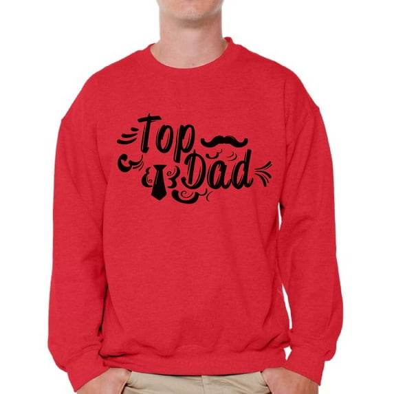 Awkward Styles Men's Top Dad Tie And Moustache Graphic Sweatshirt Tops Cute Father`s Day Gift