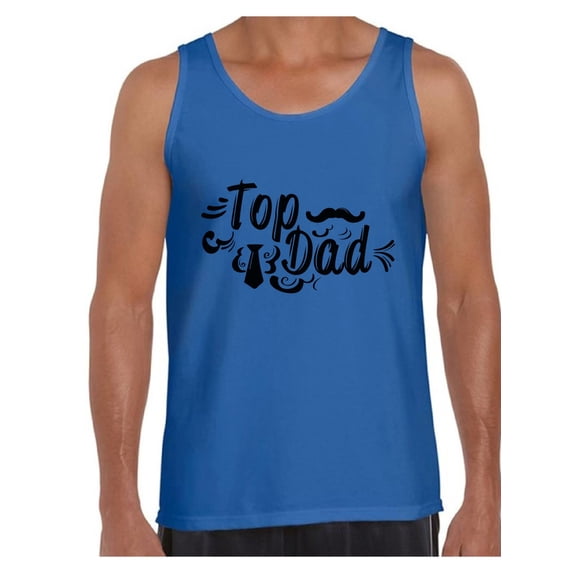 Awkward Styles Men's Top Dad Tie And Moustache Graphic Tank Tops Cute Father`s Day Gift