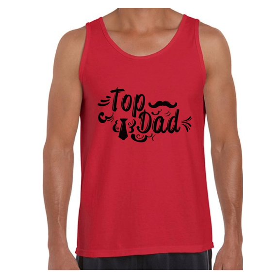 Awkward Styles Men's Top Dad Tie And Moustache Graphic Tank Tops Cute Father`s Day Gift