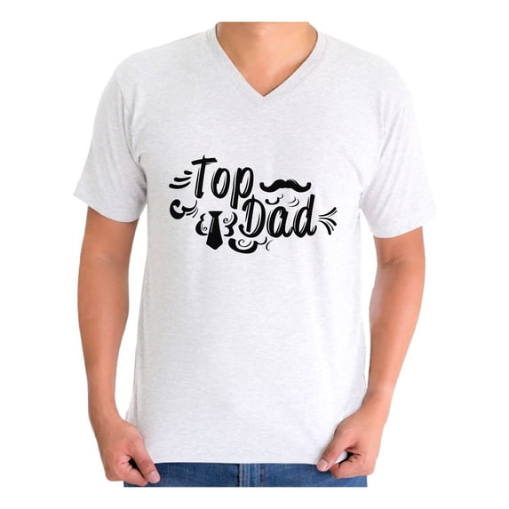 Awkward Styles Men's Top Dad Tie And Moustache Graphic V-neck T-shirt Tops Cute Father`s Day Gift