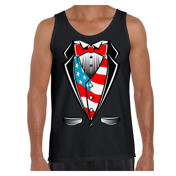 Awkward Styles Men's Tuxedo American Flag Graphic Tank Tops USA Patriotic