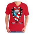thumbnail image 1 of Awkward Styles Men's Tuxedo American Flag Graphic V-neck T-shirt Tops USA Patriotic, 1 of 4