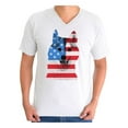 thumbnail image 1 of Awkward Styles Men's USA Flag American Husky Dog Lover`s Graphic V-neck T-shirt Tops Independence Day, 1 of 4