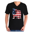 thumbnail image 1 of Awkward Styles Men's USA Flag Bulldog American Patriotic Graphic V-neck T-shirt Tops 4th Of July Gifts, 1 of 4