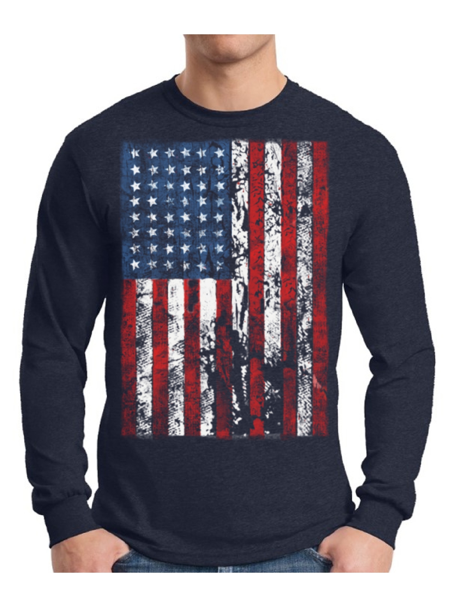 Awkward Styles Men's USA Flag Distressed Graphic Long Sleeve T-shirt ...