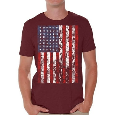Awkward Styles Shirts for Men Graphic T-shirt USA Flag Distressed Tops 4th of July Men's T-shirt Independence Day Gifts