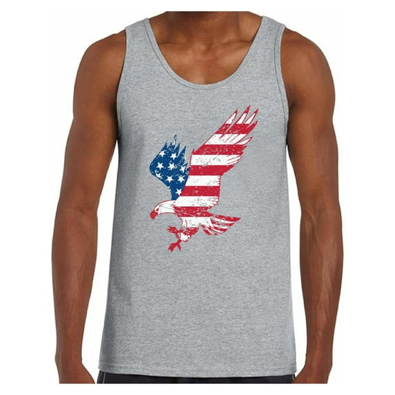 Awkward Styles Men's USA Flag Eagle Patriotic Graphic Tank Tops Independence Day Gift 4th of July