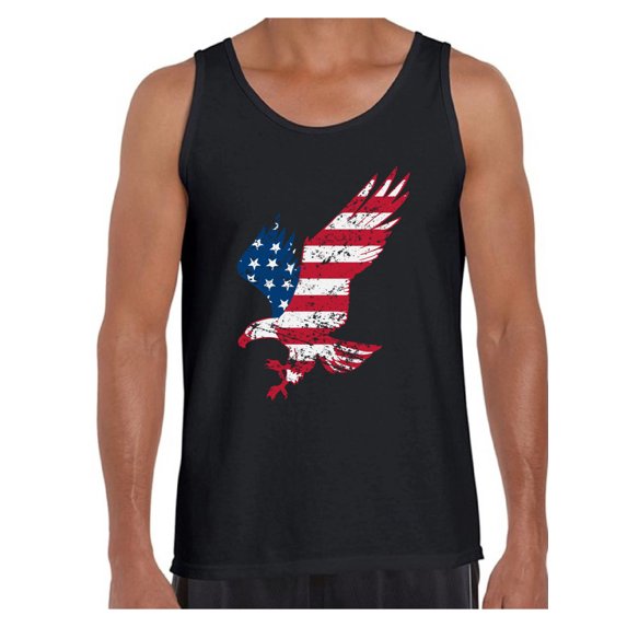 Awkward Styles Men's USA Flag Eagle Patriotic Graphic Tank Tops Independence Day Gift 4th of July