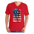 thumbnail image 1 of Awkward Styles Men's USA Flag Golden Retriever Graphic V-neck T-shirt Tops Independence Day Gift, 1 of 4
