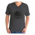 thumbnail image 1 of Awkward Styles Men's USA Flag Graphic V-neck T-shirt Tops Black and White Patriotic, 1 of 4