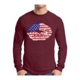 thumbnail image 1 of Awkward Styles Men's USA Flag Lips Cool Graphic Long Sleeve T-shirt Tops 4th of July Gift Independence Day, 1 of 4