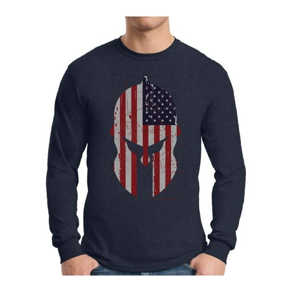 Awkward Styles Men's USA Flag Patriotic Graphic Long Sleeve T-shirt Tops White Independence Day 4th of July