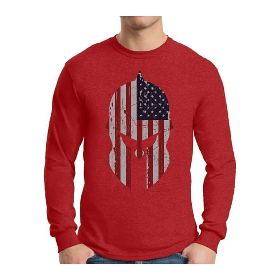 Awkward Styles Men's USA Flag Patriotic Graphic Long Sleeve T-shirt Tops White Independence Day 4th of July