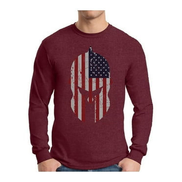 Awkward Styles Men's USA Flag Patriotic Graphic Long Sleeve T-shirt Tops White Independence Day 4th of July