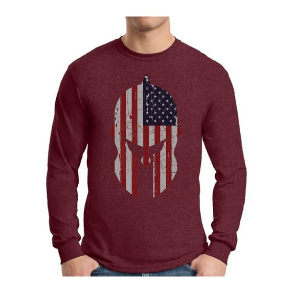 Awkward Styles Men's USA Flag Patriotic Graphic Long Sleeve T-shirt Tops White Independence Day 4th of July