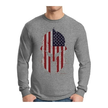 Awkward Styles Men's USA Flag Patriotic Graphic Long Sleeve T-shirt Tops White Independence Day 4th of July