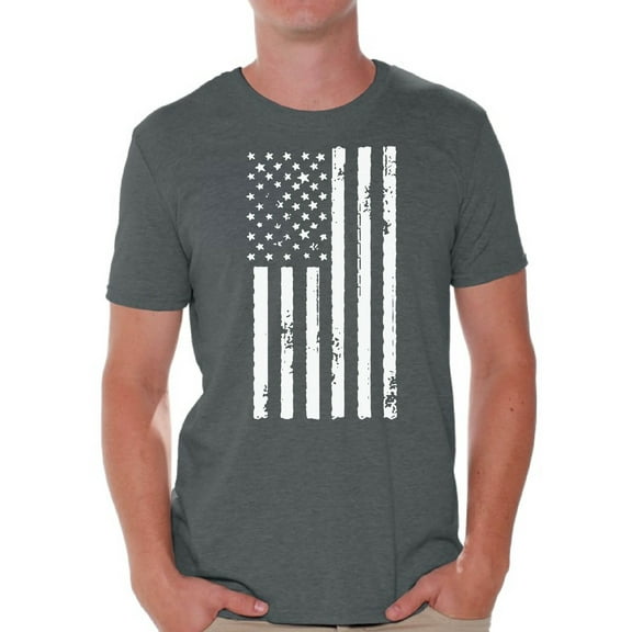 Awkward Styles Men's USA Flag Patriotic Graphic T-shirt Tops White Independence Day 4th of July