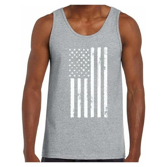 Awkward Styles Men's USA Flag Patriotic Graphic Tank Tops White Independence Day 4th of July