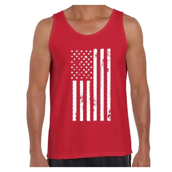 Awkward Styles Men's USA Flag Patriotic Graphic Tank Tops White Independence Day 4th of July