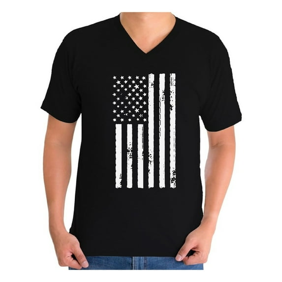 Awkward Styles Men's USA Flag Patriotic Graphic V-neck T-shirt Tops White Independence Day 4th of July