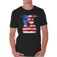 thumbnail image 1 of Awkward Styles Men's USA Flag Pitbull Graphic T-shirt Tops American Flag Pitbull Patriotic 4th of July, 1 of 4