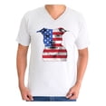 thumbnail image 1 of Awkward Styles Men's USA Flag Pitbull Graphic V-neck T-shirt Tops American Flag Pitbull Patriotic 4th of July, 1 of 4