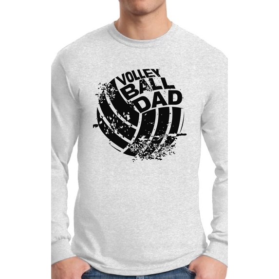 Awkward Styles Men's Volleyball Dad Graphic Long Sleeve T-shirt Tops Black Team Sport Volleyball Father's Day Gift