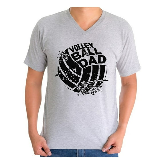 Awkward Styles Men's Volleyball Dad Graphic V-neck T-shirt Tops Black Team Sport Volleyball Father's Day Gift