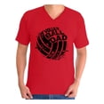 thumbnail image 1 of Awkward Styles Men's Volleyball Dad Graphic V-neck T-shirt Tops Black Team Sport Volleyball Father's Day Gift, 1 of 4