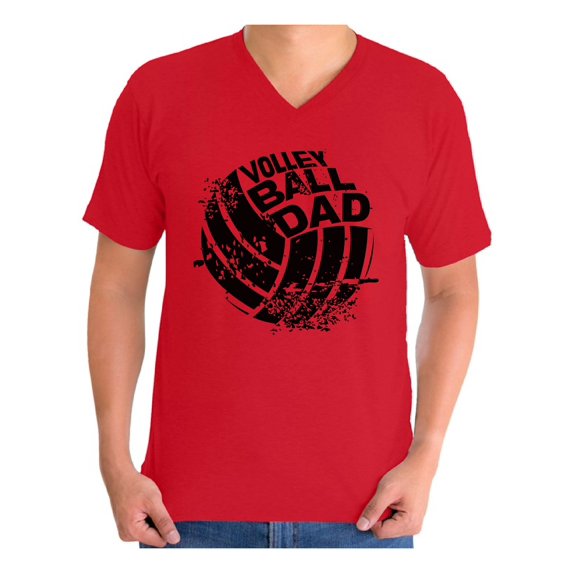 Awkward Styles Men's Volleyball Dad Graphic V-neck T-shirt Tops Black Team Sport Volleyball Father's Day Gift