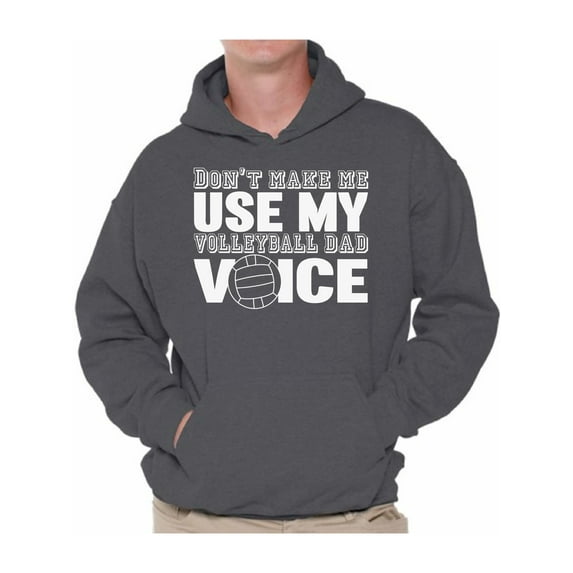 Awkward Styles Men's Volleyball Dad Voice Sporty Father`s Graphic Hoodie Tops Gift for Dad