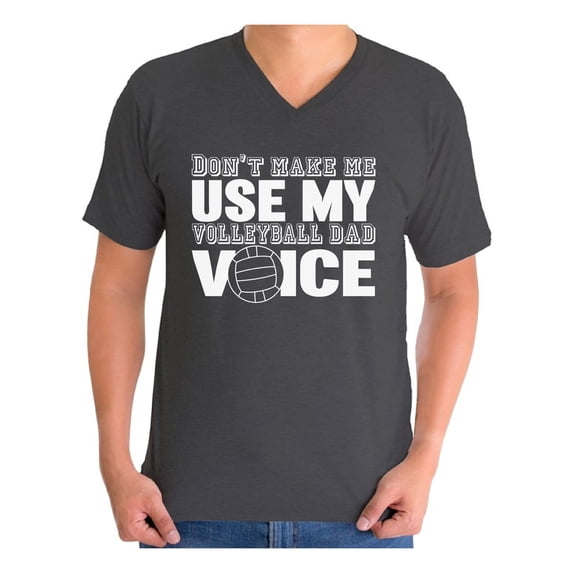 Awkward Styles Men's Volleyball Dad Voice Sporty Father`s Graphic V-neck T-shirt Tops Gift for Dad