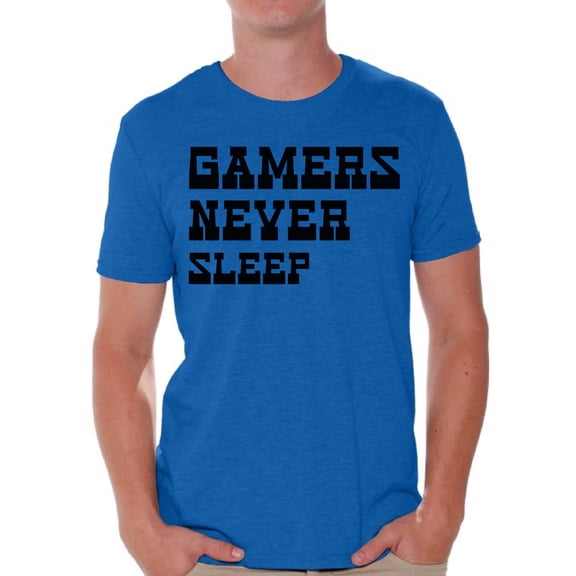 Awkward Styles Mens Graphic Shirts Men's Graphic T-shirts Men's Graphic Tees for Sarcastic Funny Geek Humor Gamers Never Sleep Shirt Mens Novelty Shirts