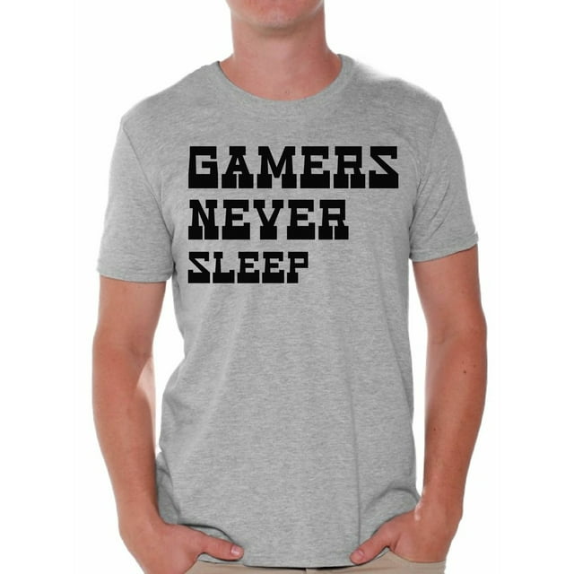 Awkward Styles Mens Graphic Shirts Men's Graphic T-shirts Men's Graphic Tees for Sarcastic Funny Geek Humor Gamers Never Sleep Shirt Mens Novelty Shirts