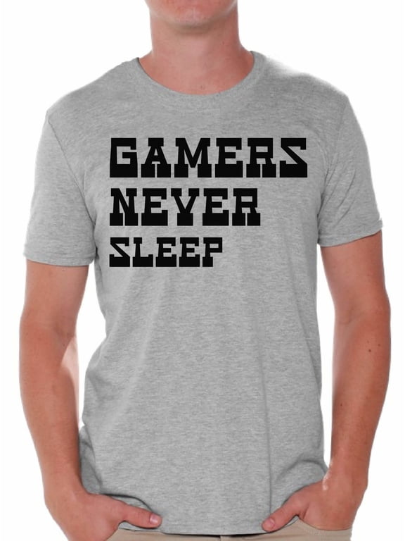 Mens Graphic Shirts Men's Graphic T-shirts Men's Graphic Tees for Sarcastic Funny Geek Humor Gamers Never Sleep Shirt Mens Novelty Shirts