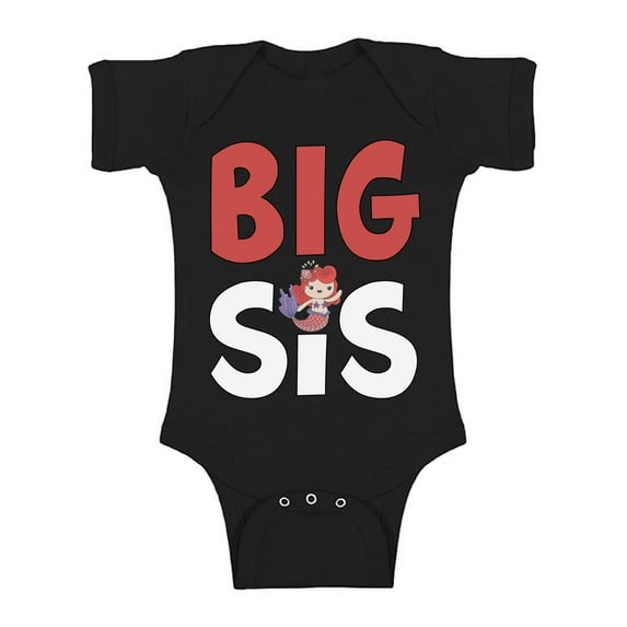 Awkward Styles Mermaid Baby Bodysuit Short Sleeve Mermaid Romper Top Big Sister Romper One Piece Big Sister Romper Baby Announcement Romper for Little One Cute Baby Clothing for Girls Kids Gifts