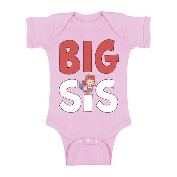Awkward Styles Mermaid Baby Bodysuit Short Sleeve Mermaid Romper Top Big Sister Romper One Piece Big Sister Romper Baby Announcement Romper for Little One Cute Baby Clothing for Girls Kids Gifts