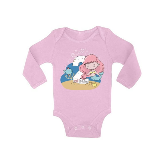 Awkward Styles Mermaid Birthday Gifts One Piece Top Baby Girl Mermaid Outfit 2nd Birthday Party I'm Two Bodysuit for Baby Mermaid One Piece 2nd Birthday Baby Bodysuit Mermaid Gifts for 2 Year Old