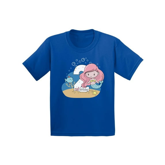 Awkward Styles Mermaid Girl Second Birthday Infant Shirt Mermaid 2nd Birthday Girl Shirts Cute Baby Girl Birthday Tshirt Mermaid Birthday Party Mermaid Gifts for 2 Year Old 2nd Birthday Party for Baby