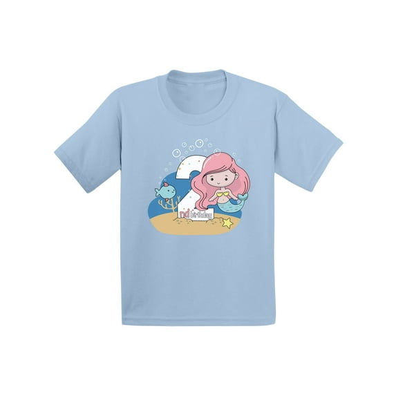 Awkward Styles Mermaid Girl Second Birthday Infant Shirt Mermaid 2nd Birthday Girl Shirts Cute Baby Girl Birthday Tshirt Mermaid Birthday Party Mermaid Gifts for 2 Year Old 2nd Birthday Party for Baby