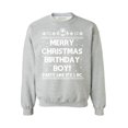 thumbnail image 1 of Awkward Styles Merry Christmas Birthday Boy Christmas Sweatshirt Jesus Holiday Sweatshirt Xmas Gifts Christmas Sweatshirt for Men for Women Christian Gift Christmas Sweater Xmas Party Family Holiday, 1 of 5