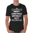 thumbnail image 1 of Awkward Styles Merry Christmas Birthday Boy Christmas Tshirts for Men Jesus Holiday Top Christian Gift Mens Holiday Tee Christmas Shirts Merry Christmas Birthday Boy T-shirt Family Party Holiday Shirt, 1 of 4