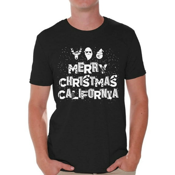 Awkward Styles Merry Christmas California Shirt Christmas Tshirts for Men California Shirts Men's Holiday Tee Merry Christmas Shirt Christmas Holiday Top Cali Love Shirt California Xmas Gift