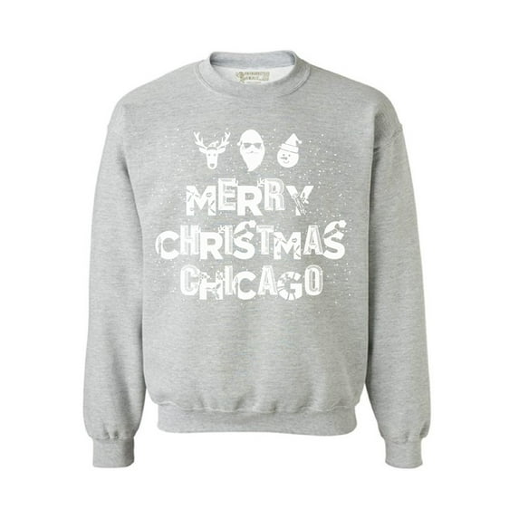 Awkward Styles Merry Christmas Chicago Sweatshirt Christmas Holiday Sweatshirt Chicago Christmas Sweater Merry Christmas Chicago Sweatshirt for Men and for Women Xmas Gifts Chicago Sweater for Xmas