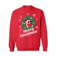 thumbnail image 1 of Awkward Styles Merry Christmas Flamingo Sweatshirt Flamingo Christmas Sweater for Women Funny Christmas Gifts Santa Flamingo Sweater for Men Flamingo Christmas Party Outfit Flamingo Sweater, 1 of 5
