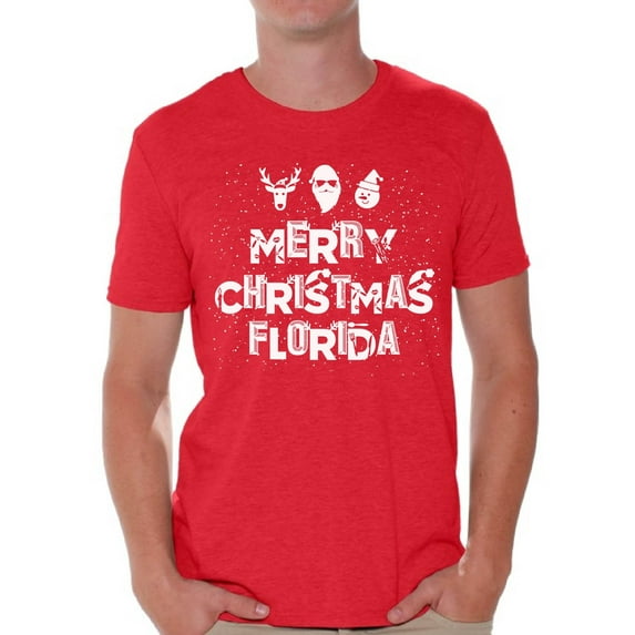 Awkward Styles Merry Christmas Florida Shirt Christmas Tshirts for Men Florida Xmas Shirts Men's Holiday Tee Merry Christmas Shirt Christmas Holiday Top Florida Shirt Xmas Gift Idea Christmas Outfit