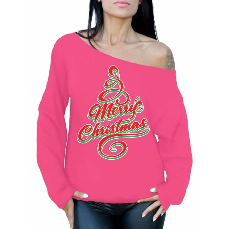 Christmas off cheap the shoulder sweatshirts